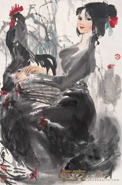 石齐 人物 立轴 69×45cm